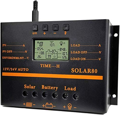 Solarladeregler Radiancy Inc LCD-Anzeige Aktueller 80A Solarpanel