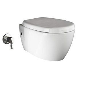 Spülrandloses WC Aqua Bagno, Taharet Toilette mit Dusch-WC