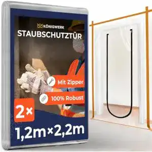 Staubschutztuer koenigwerk 2x mit reissverschluss 11x22m