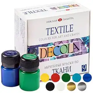 Stoffmalfarbe decola acryl textilfarbe set 9x20 ml