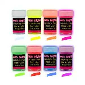 Stoffmalfarbe neon nights fluoreszierende 8 schwarzlicht