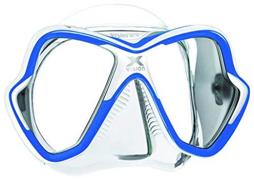 Taucherbrille Mares Erwachsene X-Vision Mask 14, Blau/Weiss - taucherbrille mares erwachsene x vision mask 14 blau weiss
