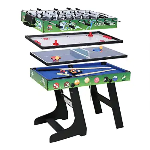 Klappbarer Tischkicker JCFDE Multigame Spieletisch mit Zubehör