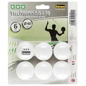 Tischtennisbaelle idena 7440022 6 stueck in weiss