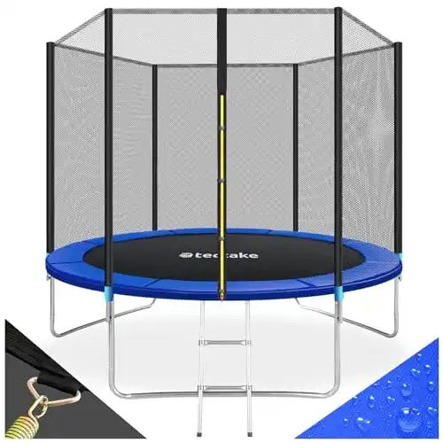 Trampolin 305 cm von tectake TÜV geprüftes Gartentrampolin für Kinder
