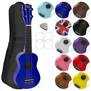 Ukulele mad about su8 bl sopran in blau mit gratis gigbag