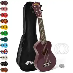 Ukulele tiger uke7 pp sopran mit tasche fuer anfaenger violett