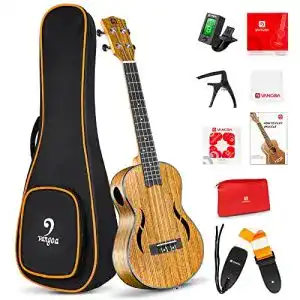 Ukulele vangoa konzert 23 zoll walnussholz hawaii akustik