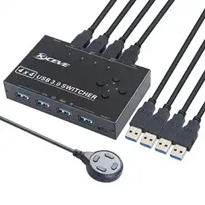 Usb switch kceve usb 3 0 switch fuer 4 pcs 4 in 4 out usb