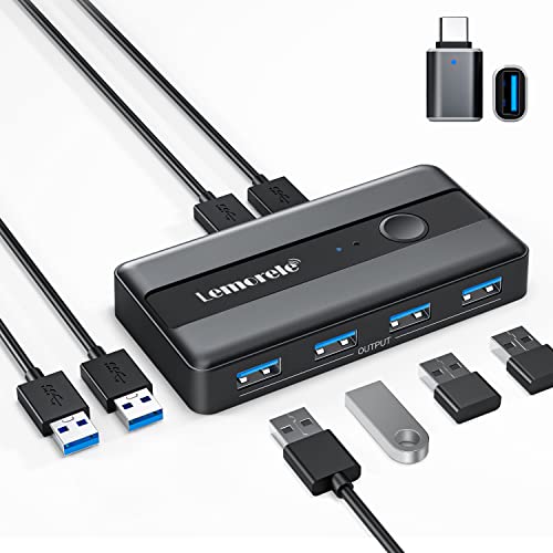 USB-Switch Lemorele USB 3.0 Switch, 4 Ports USB Share USB Switch