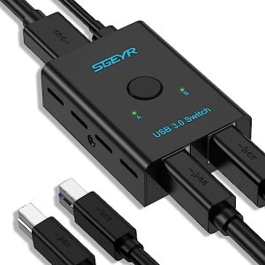 USB-Switch SGEYR USB 3.0 Switch, 2 in 1 Out USB Switcher Selector