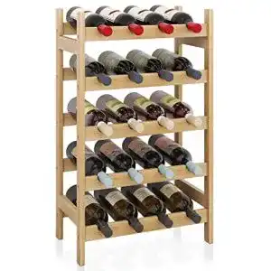 Weinregal smibuy bambus 20 flaschen display halter 5 stoeckig