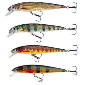 Wobbler elbfang zander hecht set 4 stueck flachlaufend natur