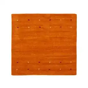 Wollteppich carpetfine gabbeh uni quadratisch orange