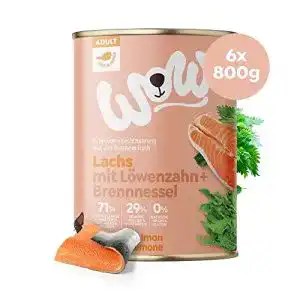 Wow hundefutter wow hundefutter nass adult mit lachs 6x 800g