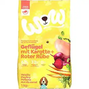 Wow hundefutter wow trockenfutter junior mit gefluegel 6x 1kg