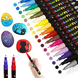 Acrylstifte luzoon permanent marker 18 farben steine bemalen