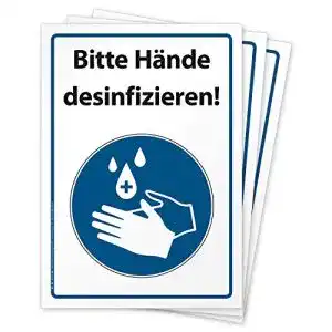 Aufkleber haende desinfizieren briefbogen de 3 aufkleber