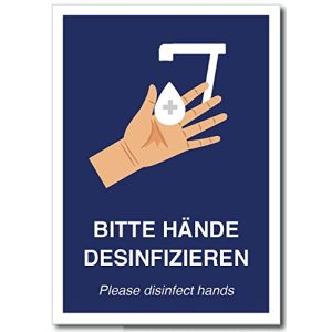 Aufkleber Hände desinfizieren