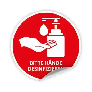 Aufkleber haende desinfizieren kartenmachen de 5x aufkleber