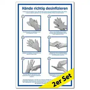 Aufkleber haende desinfizieren lemax 2x aufkleber