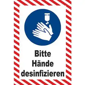 Aufkleber haende desinfizieren mk schilder aufkleber 15x10cm