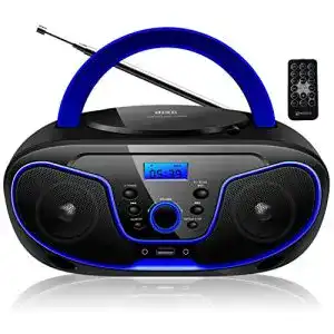 Cd player ecosa tragbarer boombox cd cd r usb fm radio