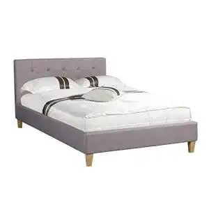 Polsterbett caro moebel adele bett mit stoff in grau 120x200 cm