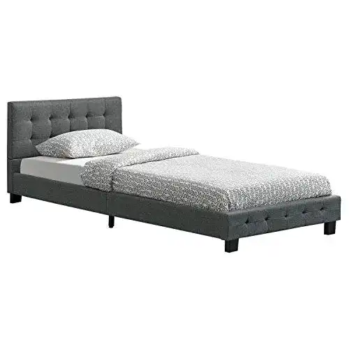 Polsterbett Juskys Manresa 90×200 cm mit Lattenrost und Kopfteil