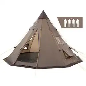 Tipi zelt campfeuer spirit fuer 4 personen braun indianerzelt