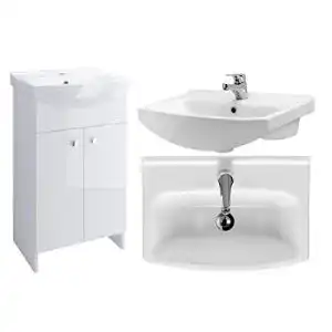 Waschbecken mit unterschrank vbchome badmoebel weiss 50 cm