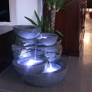 Zimmerbrunnen arnusa gross mit led beleuchtung gartenbrunnen