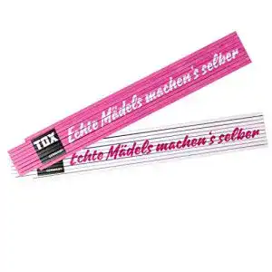 Zollstock tox 09969002 meterstab 2 mtr pink weiss mit aufdruck
