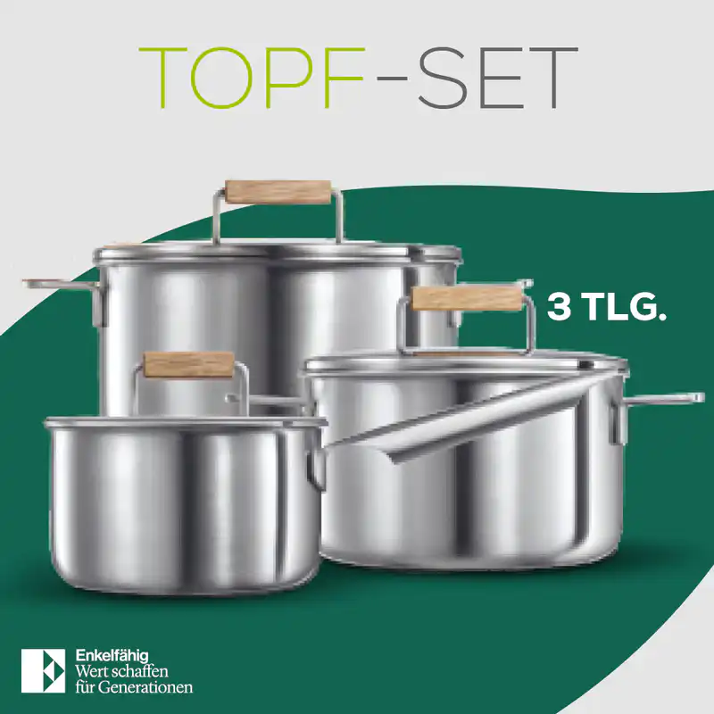 GreenKitchen 3-teiliges Topfset für alle Herdarten