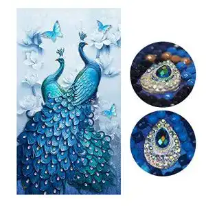 Diamond painting swecomze 5d diamant painting kit diy pfau