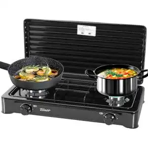Gasgrill mit kartusche zilan 2 flammiger gaskocher schwarz