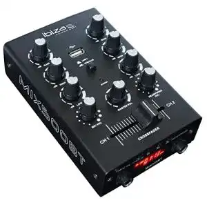 Mini mischpult ibiza mix500bt semiprofessioneller 2 kanal mixer