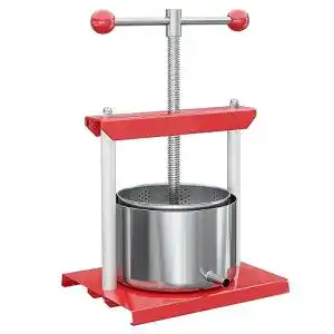 Obstpresse wiltec 6l weinpresse aus stahl edelstahlkorb