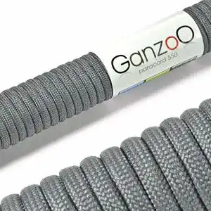 Paracord ganzoo 550 seil dunkel grau 4mm schnur typ 3 nylon