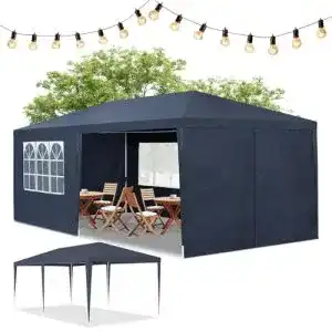 Pavillon 3x6 juskys partyzelt 3x6 m 6 abnehmbare seitenwaende