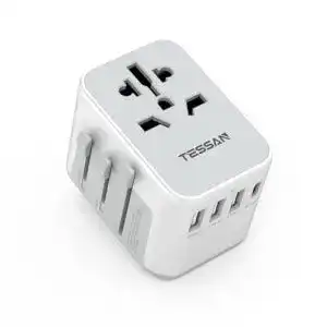 Reiseadapter weltweit tessan universal reisestecker mit 3 usb