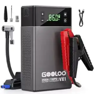 Starthilfe mit kompressor gooloo vx1 2500a starthilfe