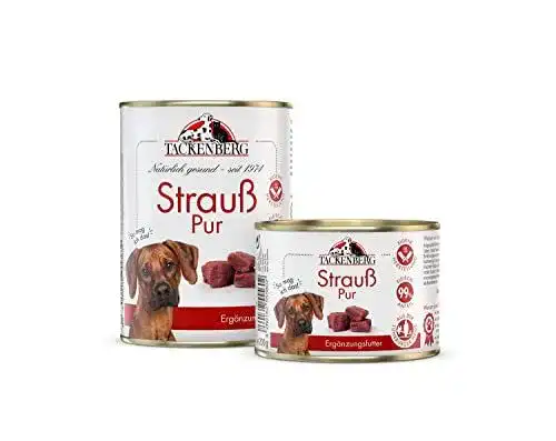 Tackenberg Strauß Pur Nassfutter für Hunde 24 x 200 g Dose