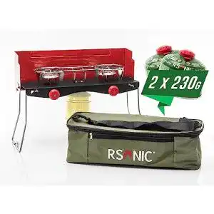 Camping gaskocher rsonic camping gasgrill gaskocher 2 flammig