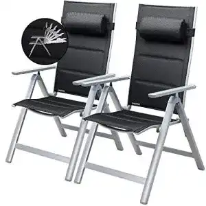 Alu gartenstuehle casaria gartenstuehle 2er set klappbar