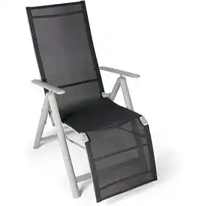 Alu gartenstuehle vanage alu gartenstuhl mit fussableger schwarz