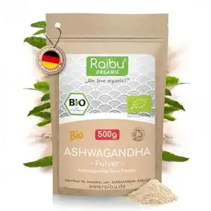 Ashwagandha pulver raibu bio ashwagandha pulver 500g