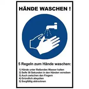 Aufkleber haende waschen geschenke fabrik de 5 stueck