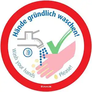 Aufkleber haende waschen immi 4x haende waschen