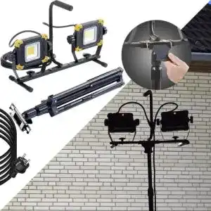 Baustrahler northpoint led strahler ausziehbarer quick release
